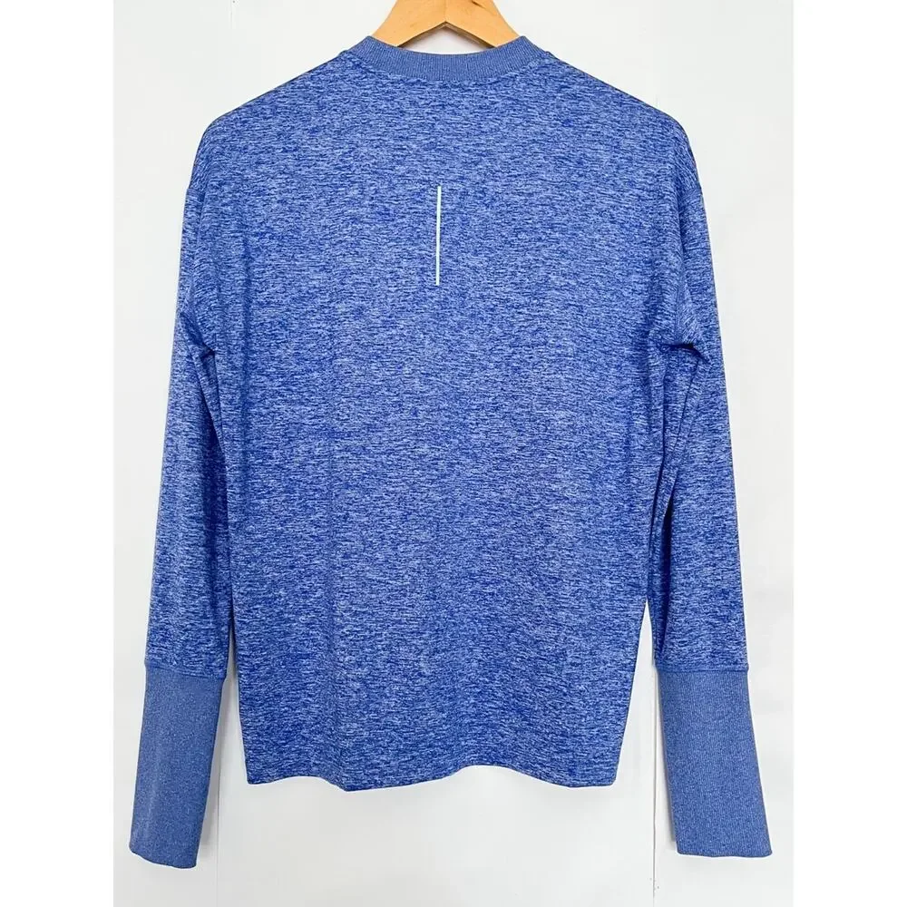 Nike Dri-Fit Running Top Long Sleeve Crewneck Shirt Thumbholes Size Medium Blue